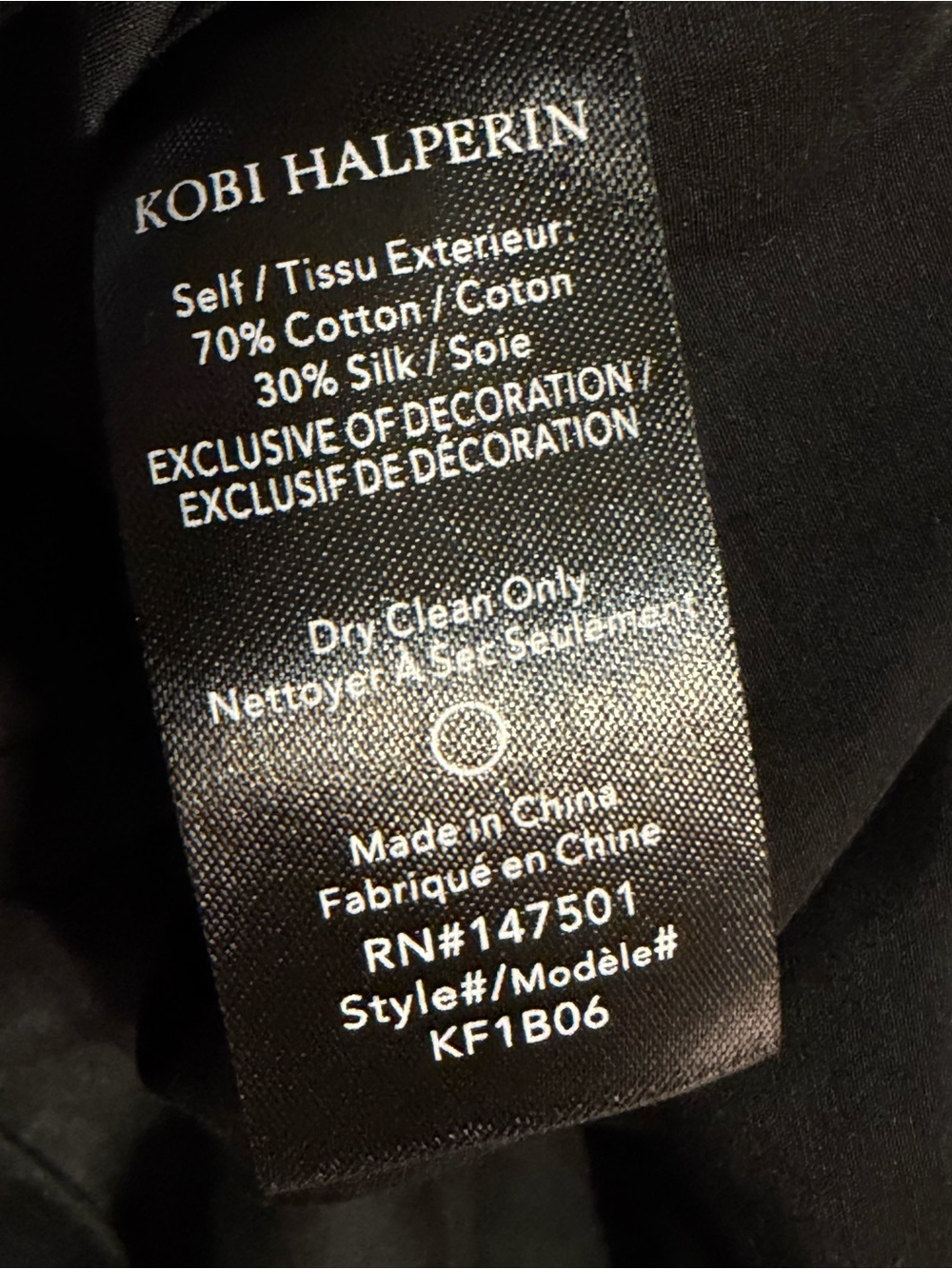 Kobi Halperin Shay Black Lace Inset Silk Blend bishop Sleeve Blouse Sz S NWT - Picture 15 of 15